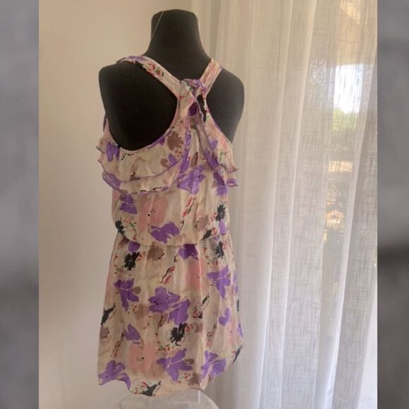 PARKER FLORAL SILK RACERBACK SUMMER DRESS - Picture 10 of 14